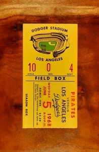 Bobby Kennedy RFK Assassinated Across Town @Ambassador Hotel 1968 Dodgers Ticket - Picture 1 of 24