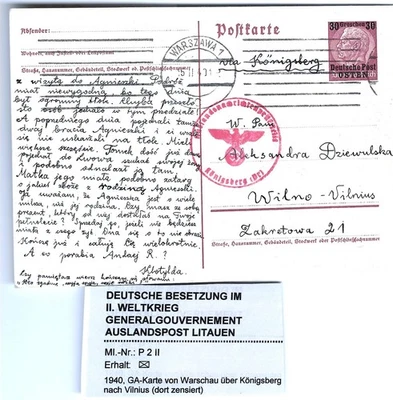 Segunda Guerra Mundial Segunda Guerra Mundial Tercer Reich alemán postal usada GG Foreignspost 1940 Foto 1 de 2