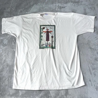 Jerzees Guardian Angel Gardening T-Shirt Womens XL  grandma core cottage Core - Image 1 of 4