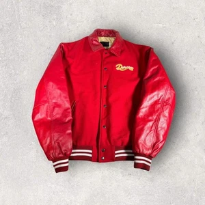 Vintage Durango USA Avirex Style Letterman Jacket Size 3XL USA Wool Leather RED - Picture 1 of 14