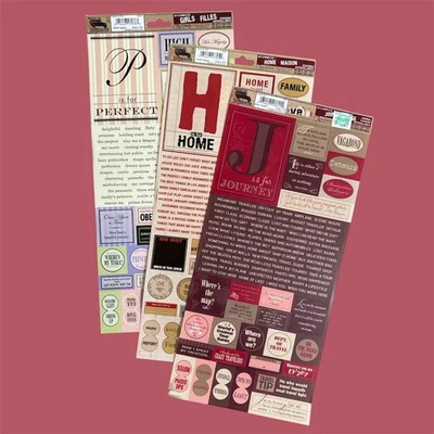 7 folhas adesivas para scrapbooking diário cigano - Lote de 3 - Home Travel Queen - Imagem 1 de 4