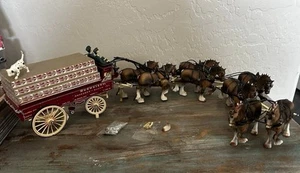 Vintage Budweiser Clydesdale Carousel Sign Parts- Wagon & Horses - Picture 1 of 14