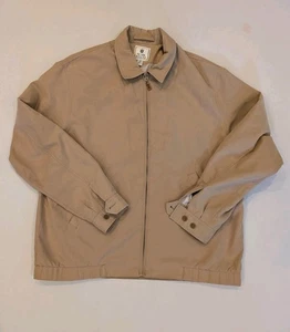 Peter Millar Herren XL gefütterte weiche Mikrofaser Bomber Golf Harrington Jacke beige - Bild 1 von 6
