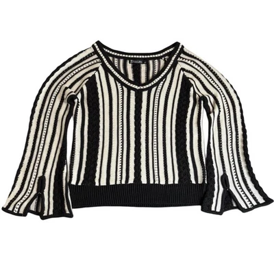 Blusa de ganchillo grande negra blanca 7th Avenue Design Studio NY&C para mujer Foto 1 de 4