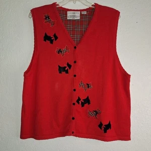 Marisa Christina Scotty Dog Vest 2X The Christmas Collection 2000 Red Vintage - Picture 1 of 13