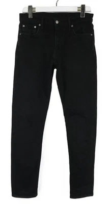 Levi's 512 Vaqueros Hombres W30/L32 Mezclilla Color Negro Cremallera Ajustada - Imagen 1 de 4