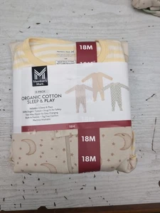 Member's Mark Baby 3-Pack Organic Cotton Soft Sleep And Play Neutral Sz 18M BR3 - Picture 1 of 5
