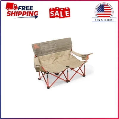 Kelty Low Loveseat Camping Chair Insulated Beverage Holders 2 Seats - Image 1 of 4