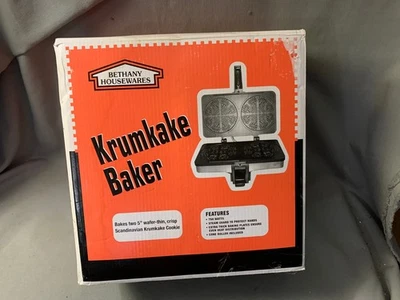 NUEVO Bethany Housewares Modelo 351 Krumkake Panadero Fabricante 750 VATIOS Rodillo Cono Nuevo en Caja Foto 1 de 4