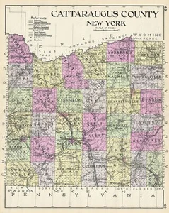 1912 Century Map of Cattaraugus County, New York - Picture 1 of 1