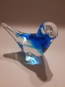 Hand Blown Glass Lucky Blue Bird - Free Shipping  - Picture 1 of 9