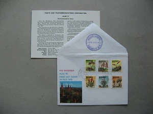 RHODESIA, cover FDC 1975, plants aloe 75 congress cactus, purple canc. - Picture 1 of 1