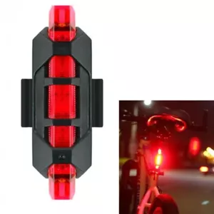 FANALE LED ROSSO BICI POSTERIORE 5 LED BATTERIA INTEGRATA SICUREZZA GUIDA - Imagen 1 de 4