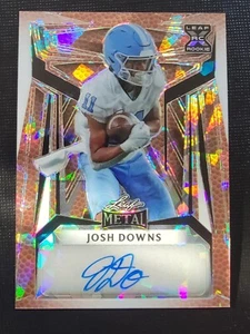 Josh Downs 2023 Leaf Metal Pigskin Crystals Autograph 1/5 Football Card BA-JD1 - Picture 1 of 10