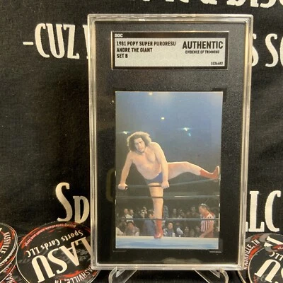 Tarjeta de lucha libre Andre the Giant 1981 Popy SGC auténtico conjunto B BAJO POP rara Foto 1 de 2