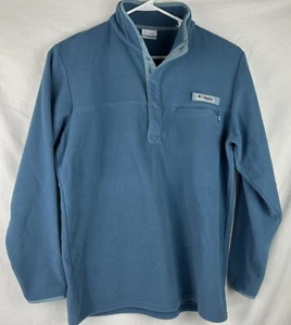 Columbia PFG Men's L/S Harborside Snap Placket Fleece Pullover / Blue / Large - Picture 1 of 11