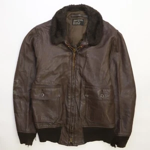 Chaqueta de cuero vintage Brill Bros tipo G-1 aviador bombardero de vuelo talla 42 - Imagen 1 de 11