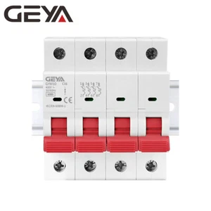 GEYA AC Mini Circuit Breaker 4P 6/10/16/25/32/40/50/63A 6kA C Curves Safe Switch - Picture 1 of 12
