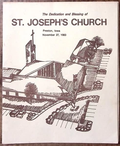 1983 PRESTON IOWA ST JOSEPH'S CHURCH DEDICATION AND BLESSING BOOKLET Z5458 - Picture 1 of 6