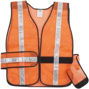 Lot of 4 Ironwear Breakaway Safety Vest - Orange Mesh Fabric w/ Silver Refl Tape - Picture 1 of 2