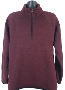 RUGBY UNIVERSITY Fleece Pullover SIZE XL Maroon Long Sleeve Stand Up Collar - Picture 1 of 13