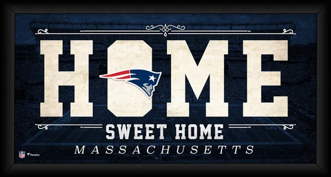 New England Patriots Framed 10" x 20" Home Sweet Home Collage Cover
