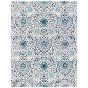3' x 5' Coastal Blue Grey Damask Indoor Area Rug - Picture 1 of 1