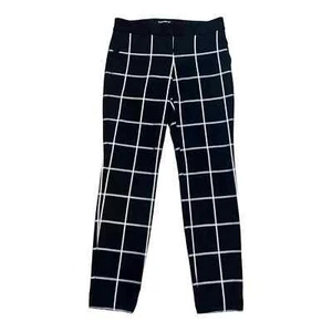 Express Columnist Dress Pants Size 00R Black Plaid Tapered Leg - Picture 1 of 6