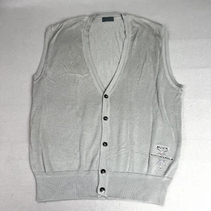 Descente Silk Golf Sweater Vest Mens XL Knit V-Neck 5 Button Buick Invitational - Picture 1 of 11