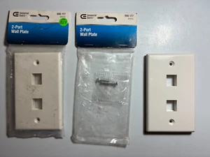 Keystone Wallplate AV 2-Port (SET OF 2) WHITE 1-Gang Commercial Electric 5002-WH - Picture 1 of 9