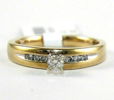 Natural Round Diamond Solitaire Lady's Ring Band 14k Yellow Gold .20Ct - Image 1 of 4