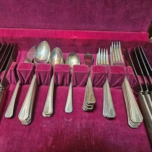 Complete Set Oneida Clarion Community Silverware 1932 Art Deco 50 P. Silverplate - Picture 1 of 13