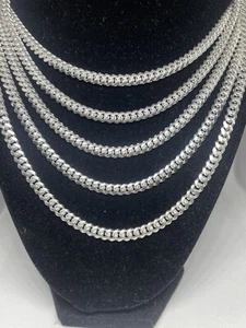 Real Solid 925 Sterling Silver Miami Cuban Mens Chain Bracelet or Necklace 5.5MM - Picture 1 of 12