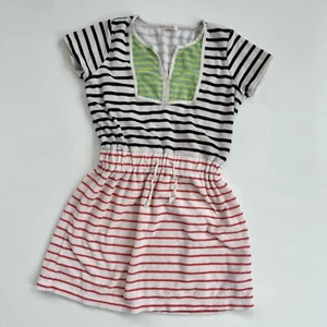 Crewcuts J.CREW Girl's Terrycloth Swim Cover Up Dress Size 10 Stripes Drawstring - Picture 1 of 6
