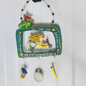 Karen Rossi Born To Golf Wall Decor Hanging Golfer Woman Lady Girl Colorful Fun - Picture 1 of 10