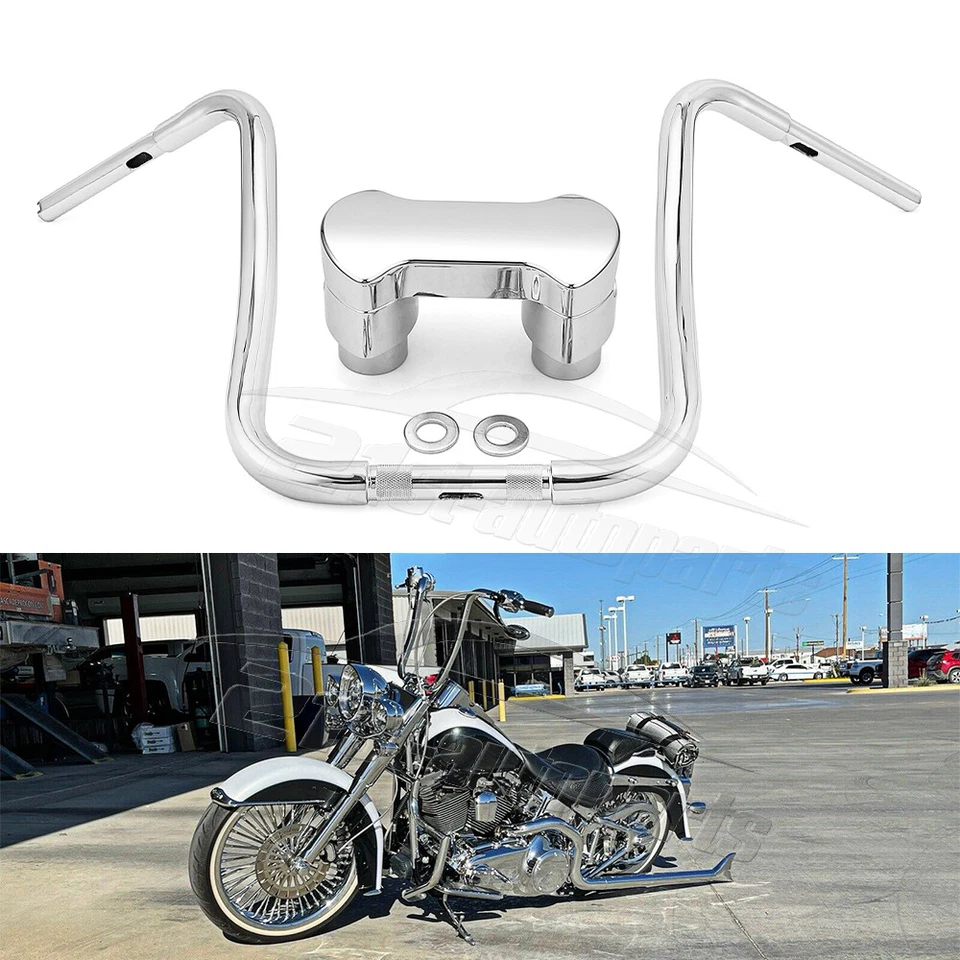 Manillar colgante Ape de 14" 16" 18" abrazadera elevadora de 2" para Harley Road King Classic Foto 1 de 4