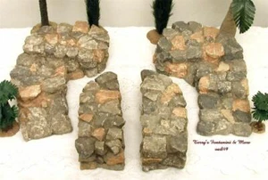 FONTANINI ITALIA 5""-7.5"" PLATAFORMA DE PIEDRA CURVA ESCALONES 5 PIEZAS CONJUNTO PUEBLO NATIVIDAD GCIB - Imagen 1 de 4