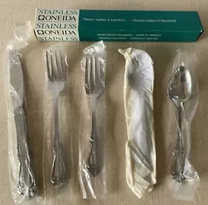 Vintage Oneida Bruyèreholz 5-teiliges Gedeck Edelstahl Besteck NEU in Box - Bild 1 von 4