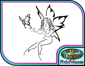 Butterfly Fairy M Vinyl Sticker Laptop Mirror Car Truck Cute Wall Window Decal - Picture 1 of 20