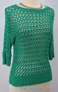 Maglione Chicos aperto uncinetto sciolto strato top pullover shabby verde Chico 0 S NUOVO - Foto 1 di 5