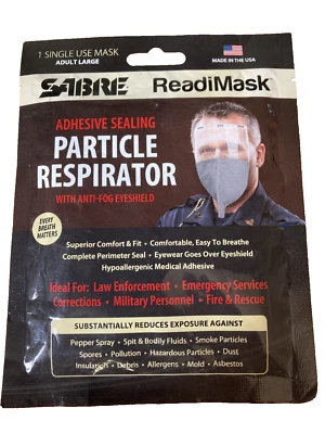 3pc SABRE ReadiMask Adhesive Sealing Particle Respirator - Image 1 of 2