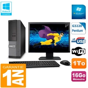 PC DELL 3020 SFF Ecran 27" Intel G3220 Ram 16Go Disque 1 To Wifi W7 - Photo 1/4
