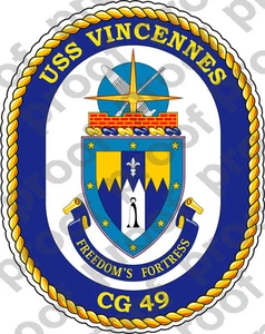 STICKER USN US NAVY CG 49 USS VINCENNES - Picture 1 of 1
