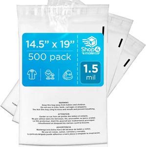 14.5 X 19 Suffocation Warning Clear Plastic Self Seal Poly Bags 1. - Picture 1 of 6