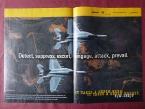 3/2002 PUB BOEING NORTHROP-GRUMMAN GE RAYTHEON F/A-18E/F SUPER HORNET AD - Picture 1 of 1