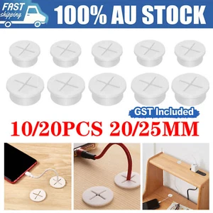 10/20PCS Desk Cord Grommet Flexible Silicone Cable Hole Cover Round Gasket AU - Picture 1 of 14