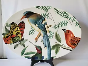 HTF Pottery Barn Butterfly Dragonfly BIRD~ Serving PLATTER FAUNA 18" Excellent! - Picture 1 of 8