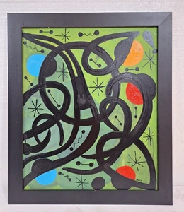 GREAT JOAN MIRO OIL ON CANVAS 1937 WITH FRAME IN GOOD CONDITION - Picture 1 of 11