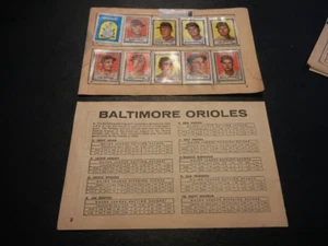 1962 Topps Baseball Stamp Album Page. Baltimore Orioles Team with Stat Sheet! - Imagen 1 de 3