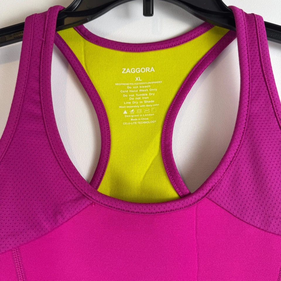 Camiseta sin mangas Zaggora rosa de neopreno calce térmico compresión espalda corredor XL Foto 1 de 4